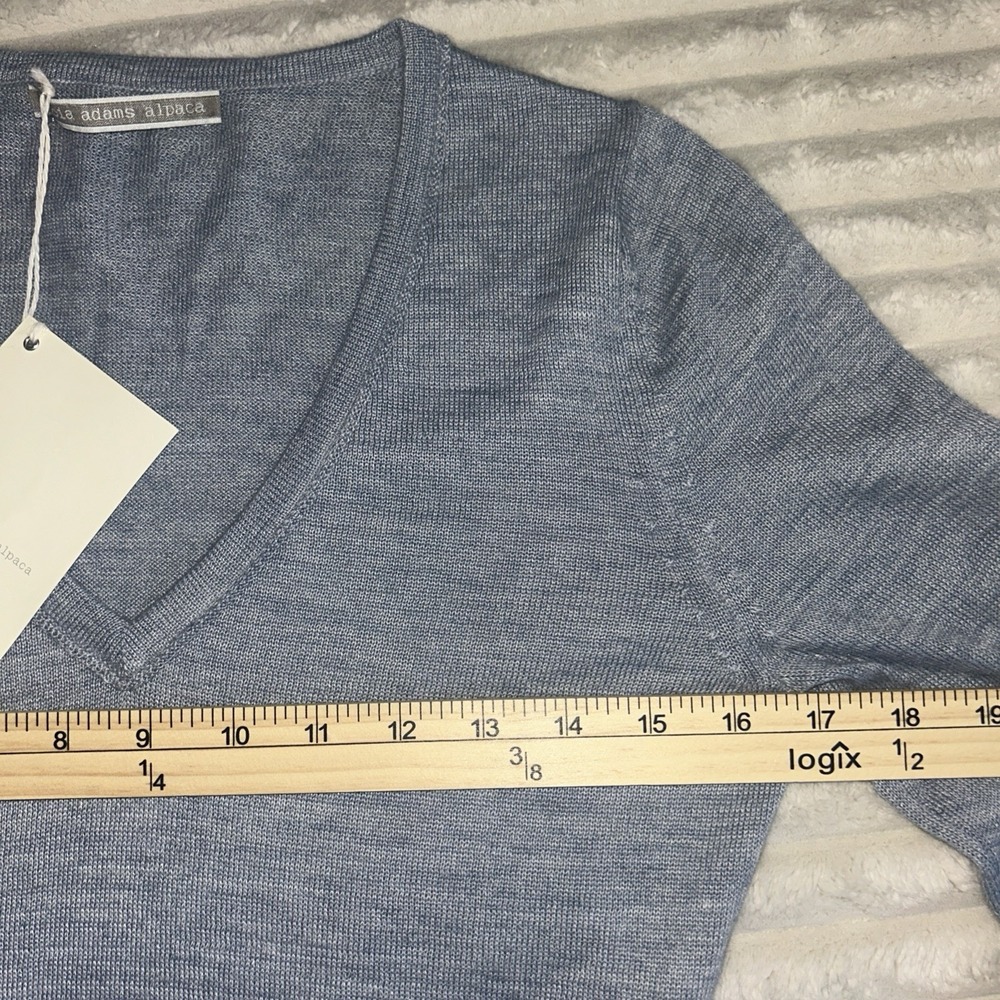 Alicia Adams Baby Alpaca Silk Tunic Sweater Top Size XS Gray Knit Crewneck - Picture 3 of 6